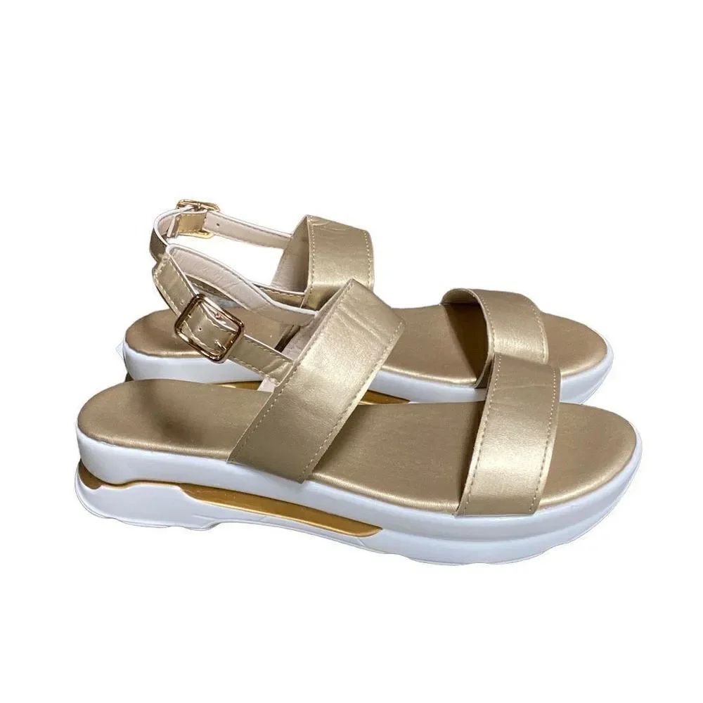 Gold Strapped Sandals Size 39 NEW